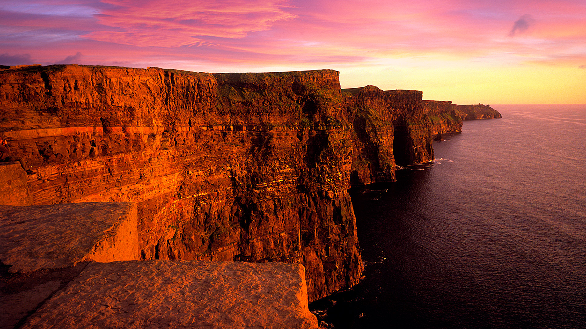 Cliffs of Moher Red Sunset