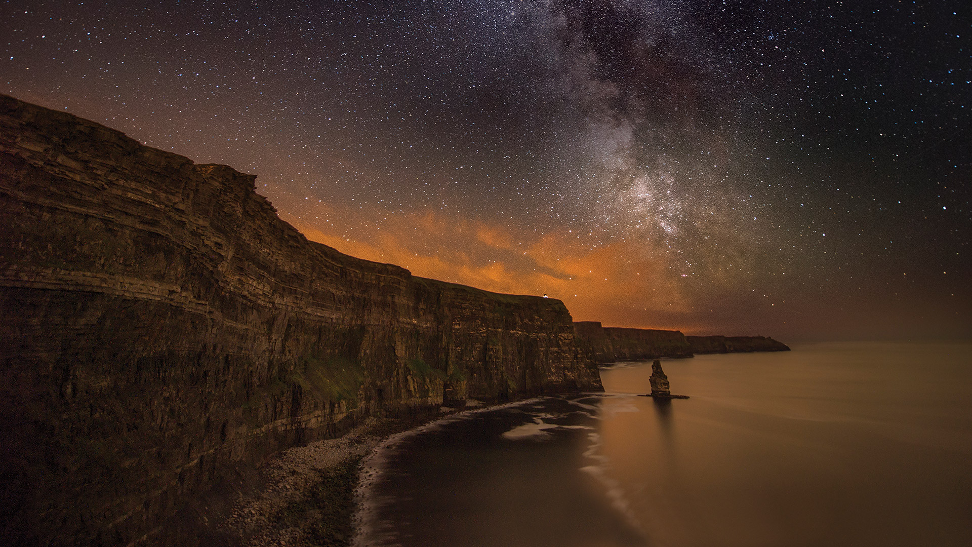 Cliffs at Night, Starry Sky