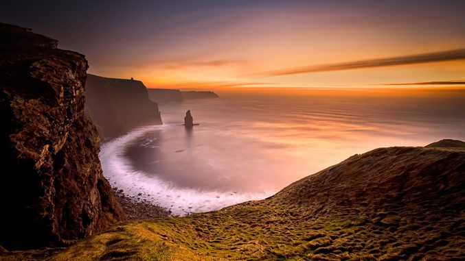 Cliffs sunset