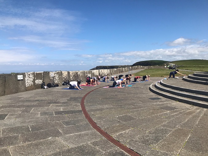 Yoga at the cliffs of moher