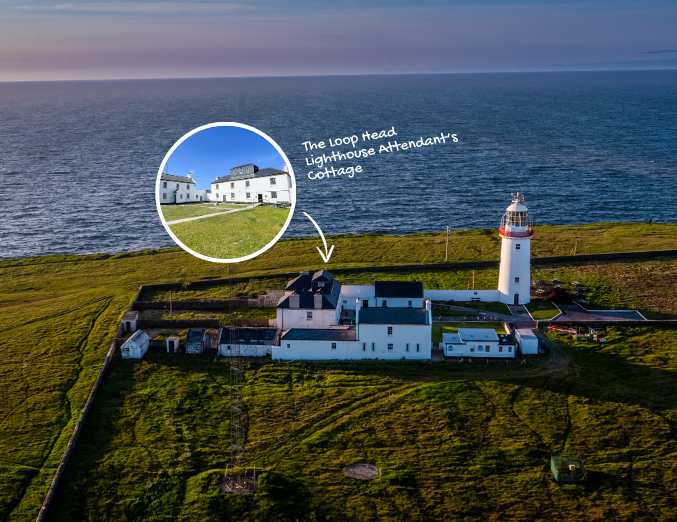 Image of the Loop Head Lighthouse Attendants Cottage.