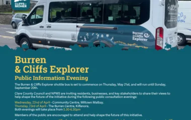 Image promoting the Burren & Cliffs Explorer Shuttle Bus Public Information Evenings 2026