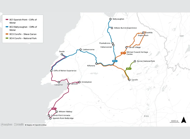 Route Map for the Burren and Cliffs Explorer